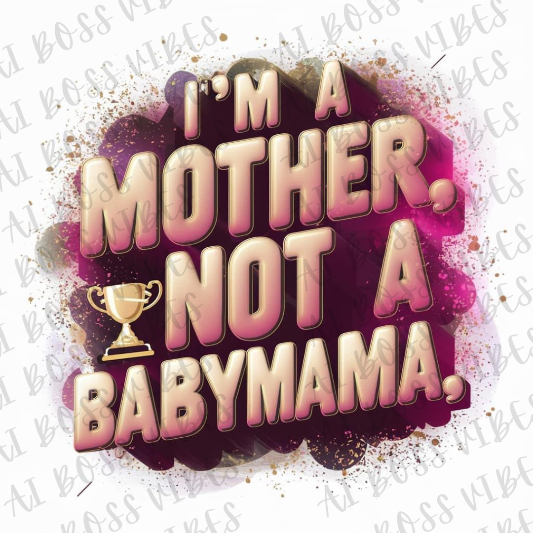 I'm A Mother Not a BabyMama Pngs